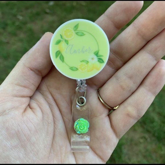 Amber Name Retractable Badge Holder Christmas Gift Lanyard ID Reel Personalized - Picture 1 of 3